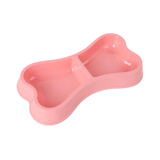 plato, plástico, rosado, 13*24.2*3.2 centimetros, dos divisiones forma de hueso