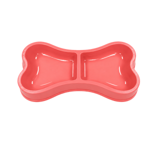plato, plástico, rosado, 13*24.2*3.2 centimetros, dos divisiones forma de hueso