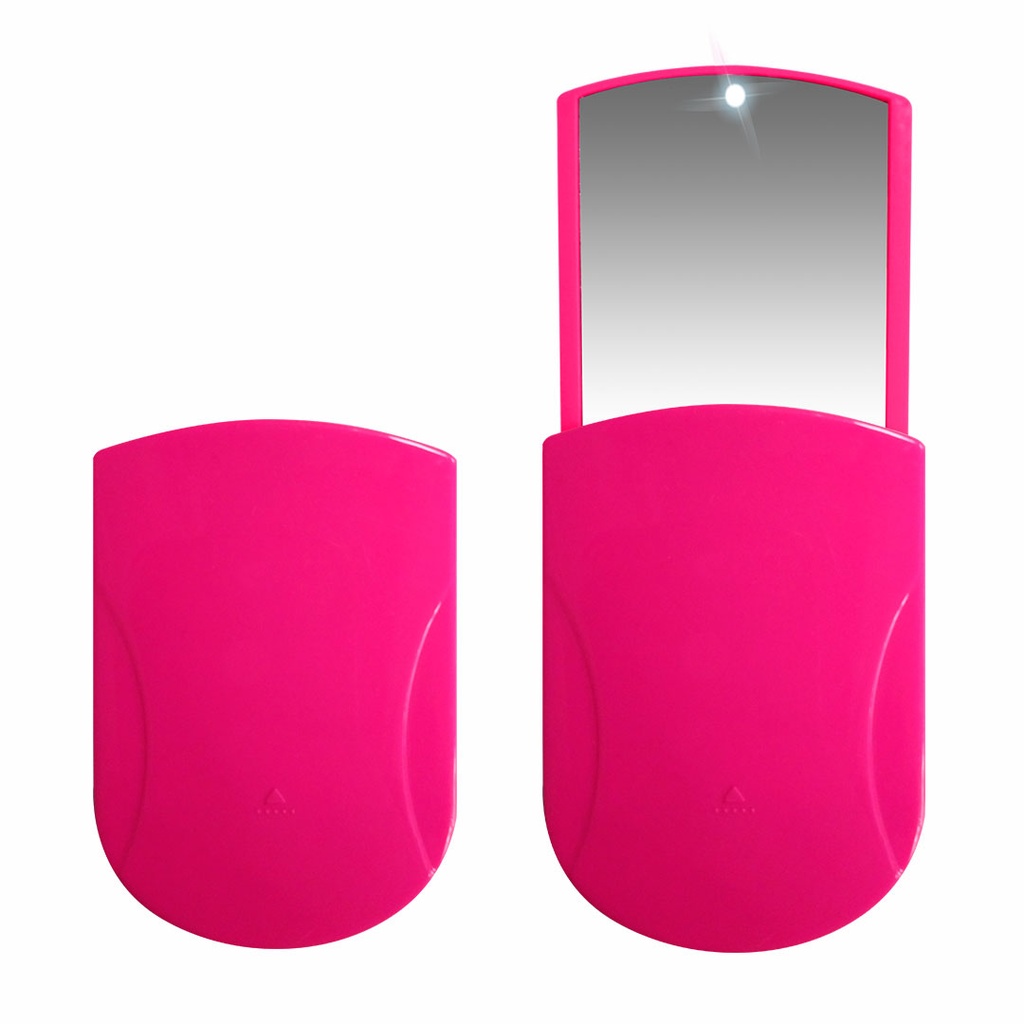 [B660456] espejo con luz cuadrado fucsia