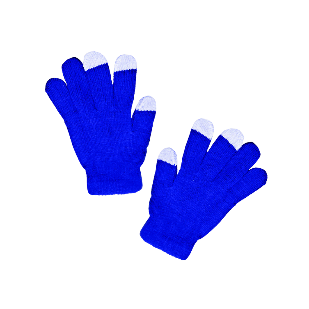[P260380] guantes, tela, azul, 19.5*12.5 centimetros, con touch