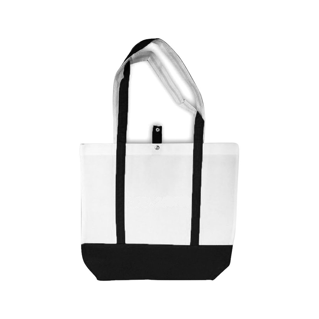 [P250760] bolsa, tela ecológica, blanca, fajas color blanco , 42*37-11.5 cm ava