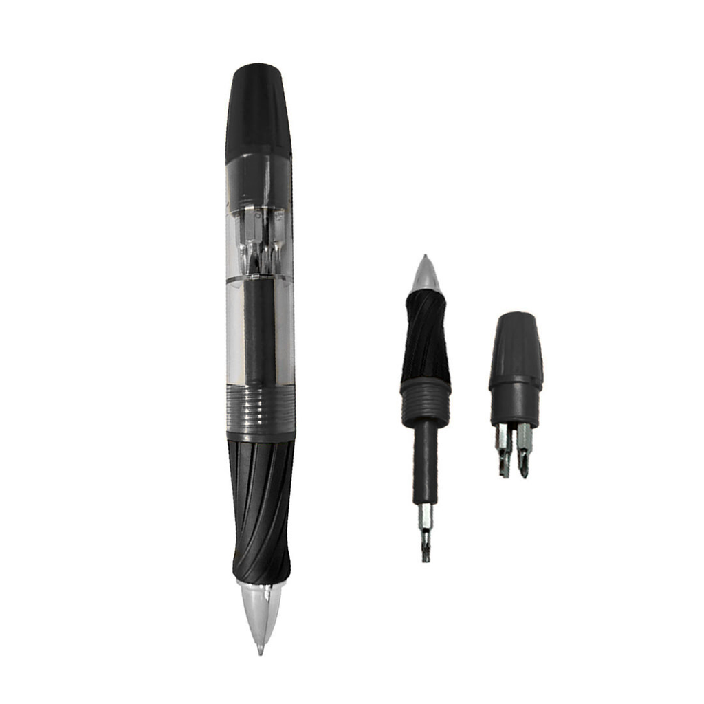 [P290101] lapiceros, plástico, negro,  nd, con linterna y set de herramientas