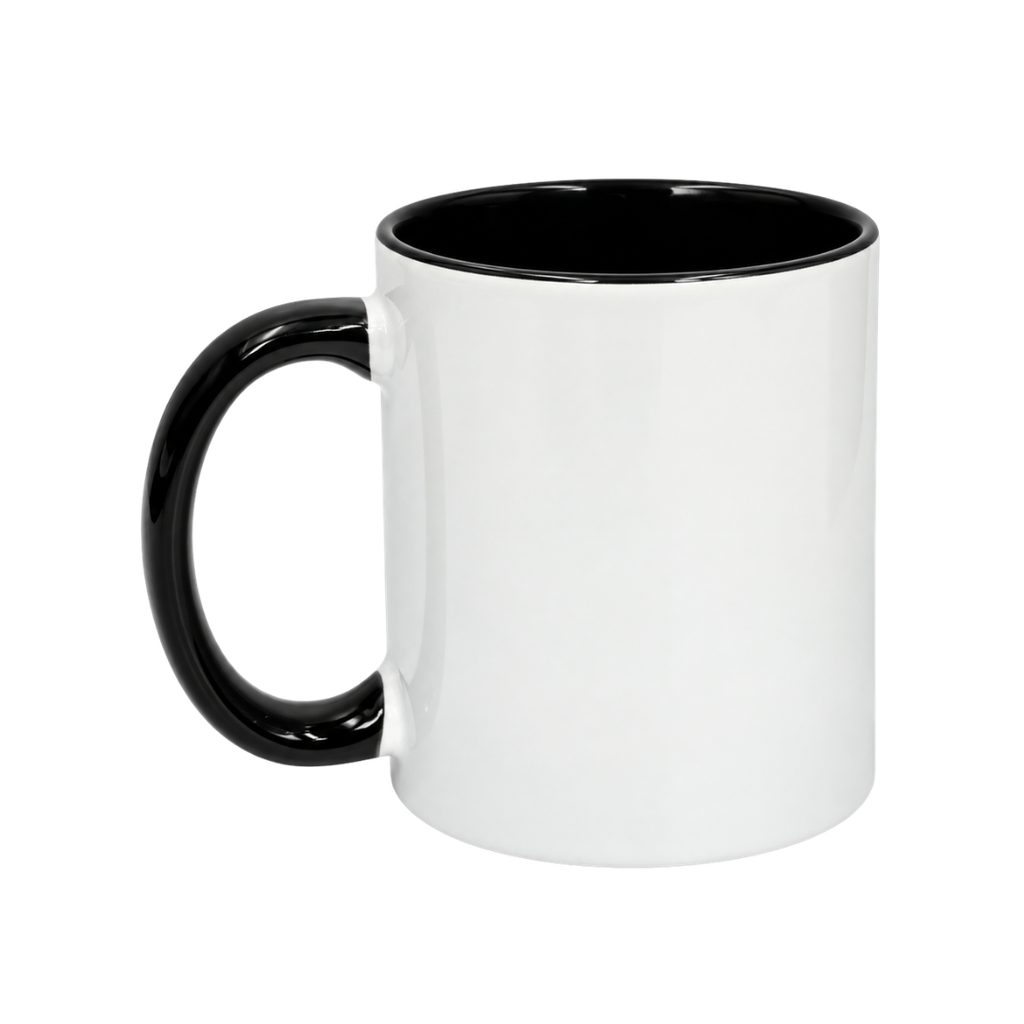 [P294598] taza, cerámica, negro, 8.2* h9.5 cm  11 oz , para sublimar color interior y oreja