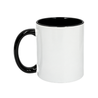 taza, cerámica, negro, 8.2* h9.5 cm  11 oz , para sublimar color interior y oreja