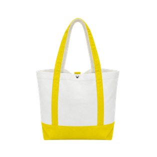 bolsa, tela ecológica, blanca, fajas color , amarillo 42*37*11.5 cm ava
