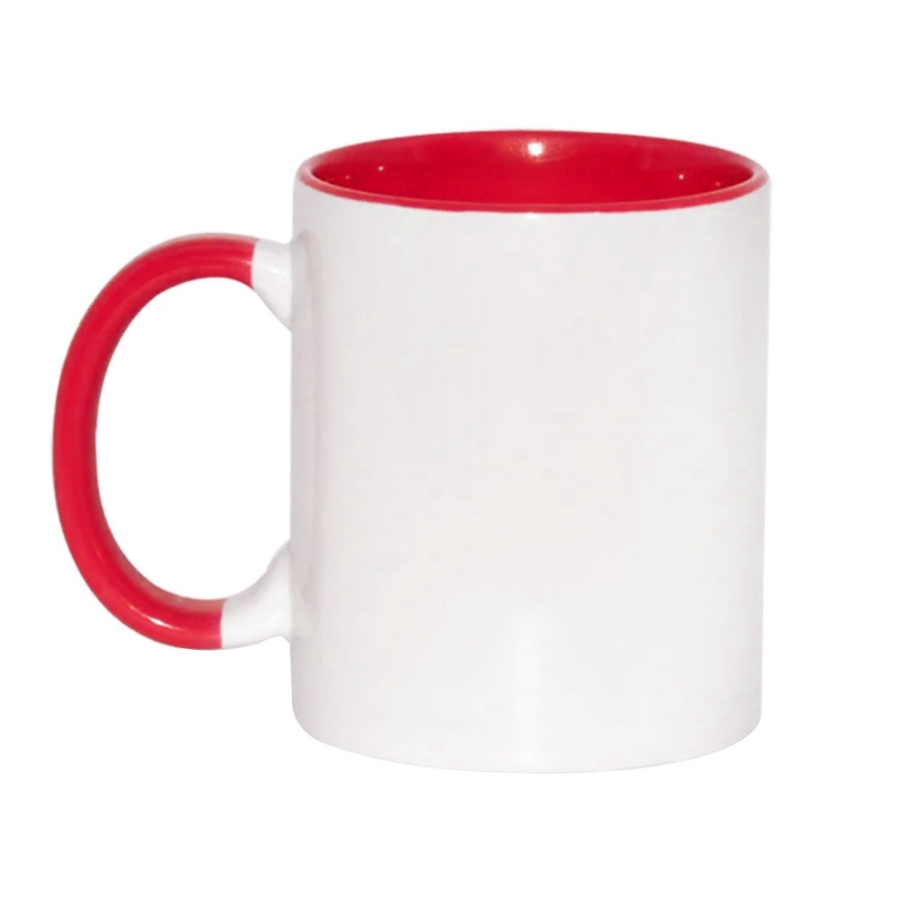 [P294095] tazas, cerámica, blanco, con fondo , rojo