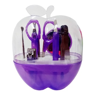 set de manicure, plástico, lila, 12*5*12 cm 8 pcs , en forma de manzanita