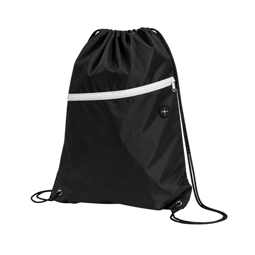 [P294202] bolsa runner, poliéster, negro, 34*42 centimetros, impermeable