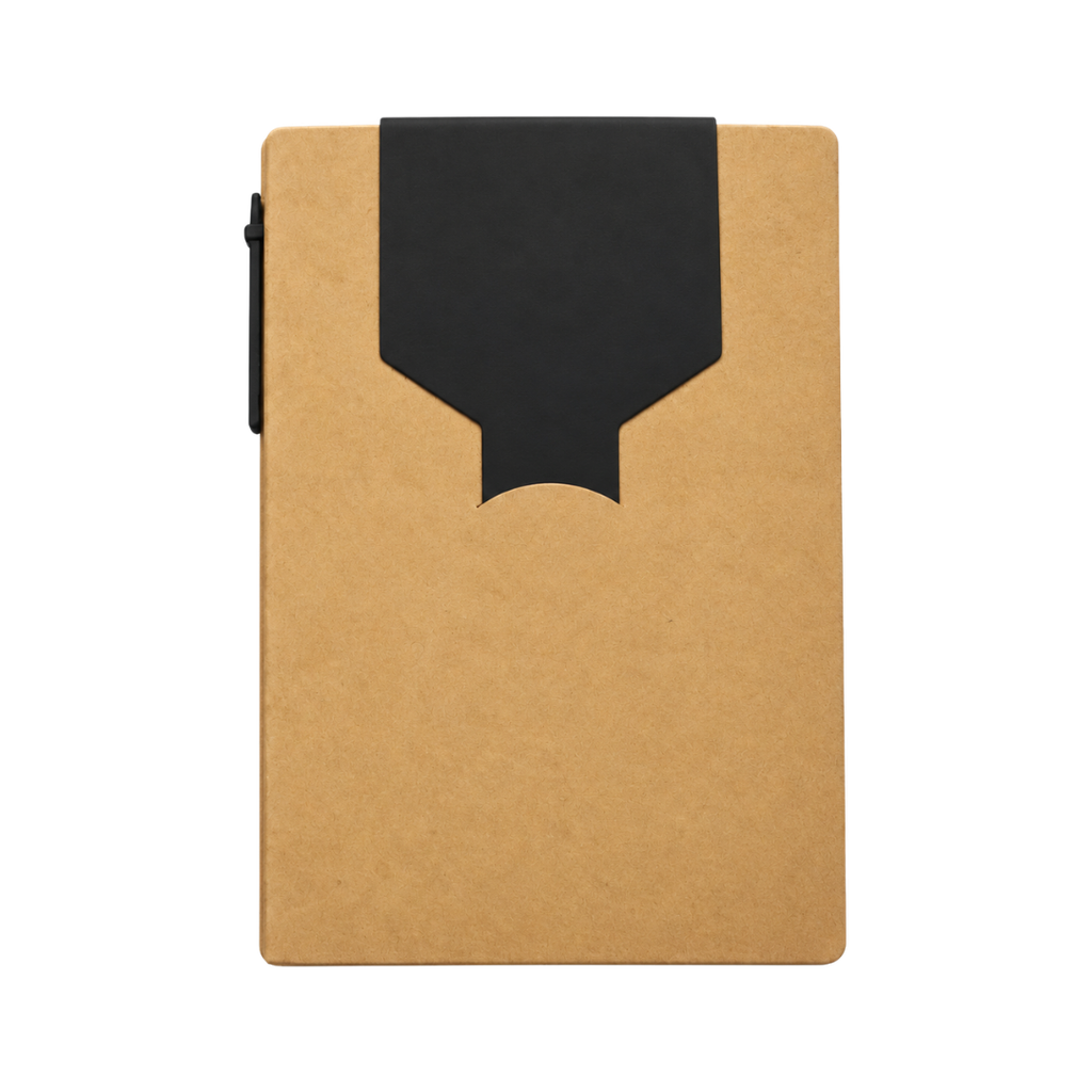 [P280721] libretas, ecologica de carton, negro, 11*15 centimetros, con lapicero y notas adhesivas