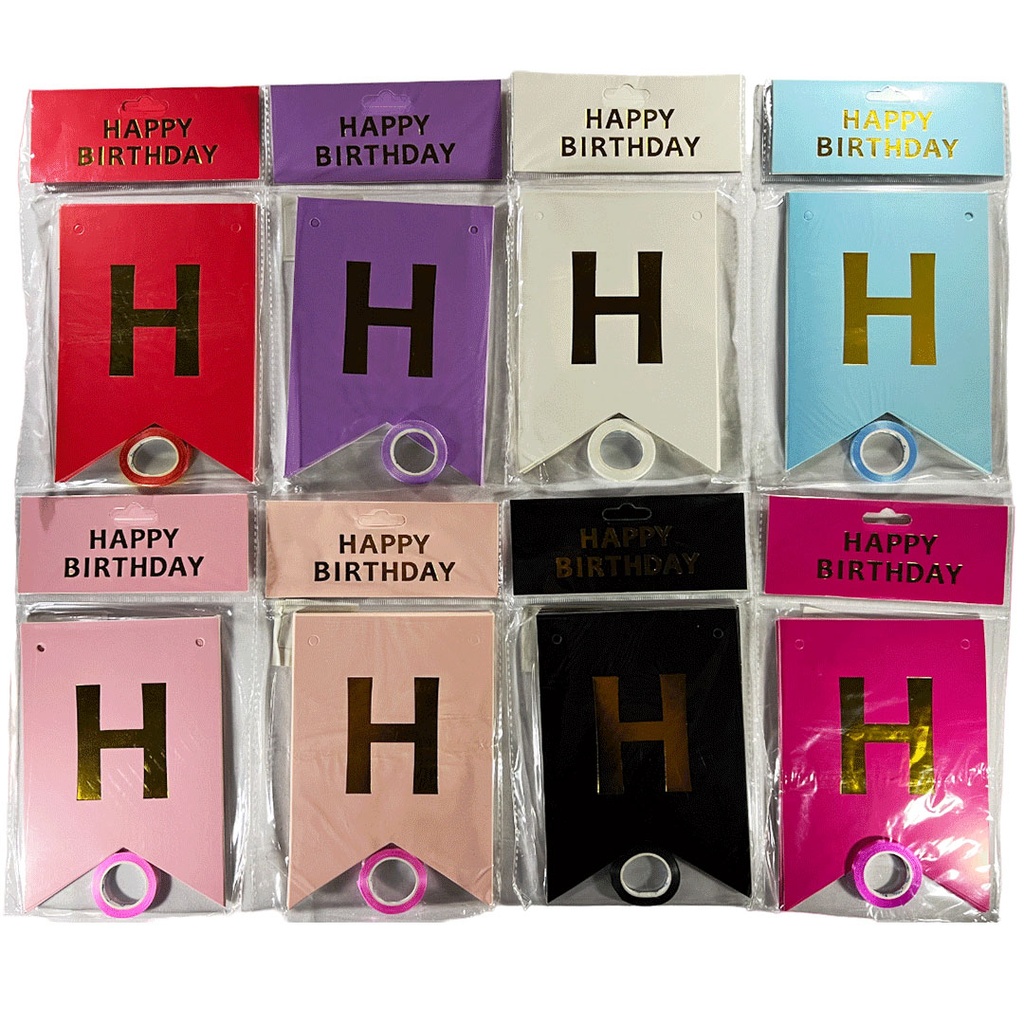 [F441125] banner, papel, surtido, 3m 12*16 cm centimetros, happy birthday