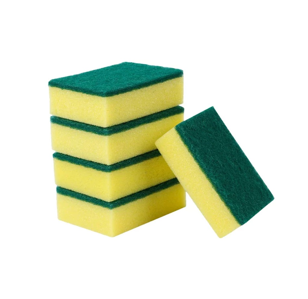 [H541094] set de 5 esponjas, , , doble textura para , lavar platos 10*7*3 cm cada una