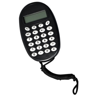 calculadora digital con pita, plastico, negro