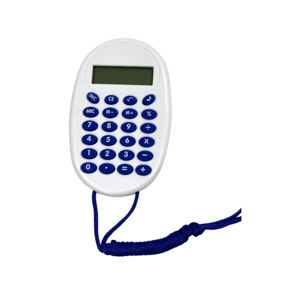 [P280792] calculadora digital con pita, plastico, azul reflex
