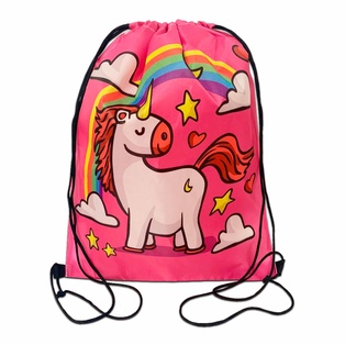 sport bag de algodón, 33*42cm diseños unicornio