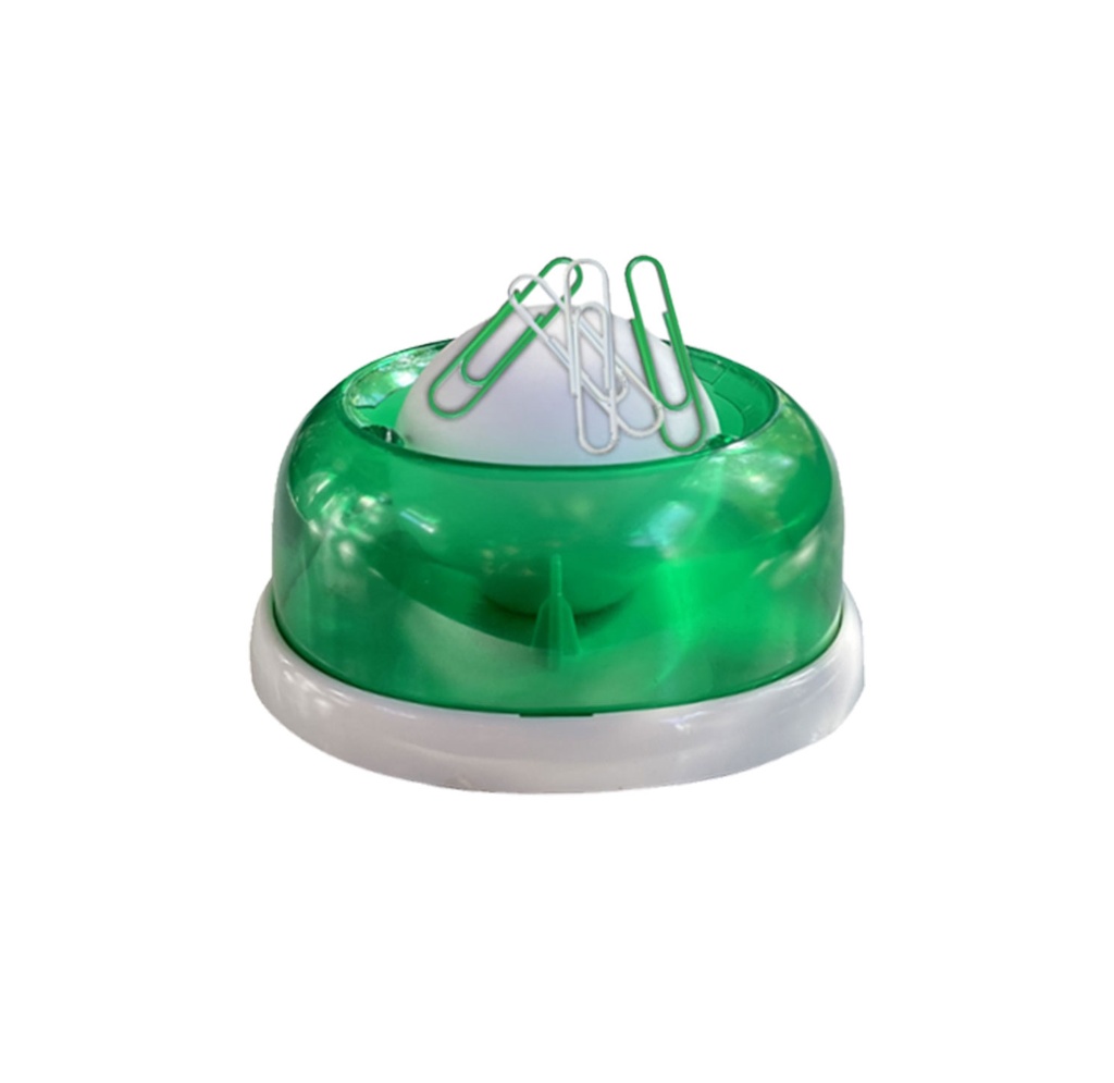[P250756] porta clip, plástico, verde,  nd, redondo con clips