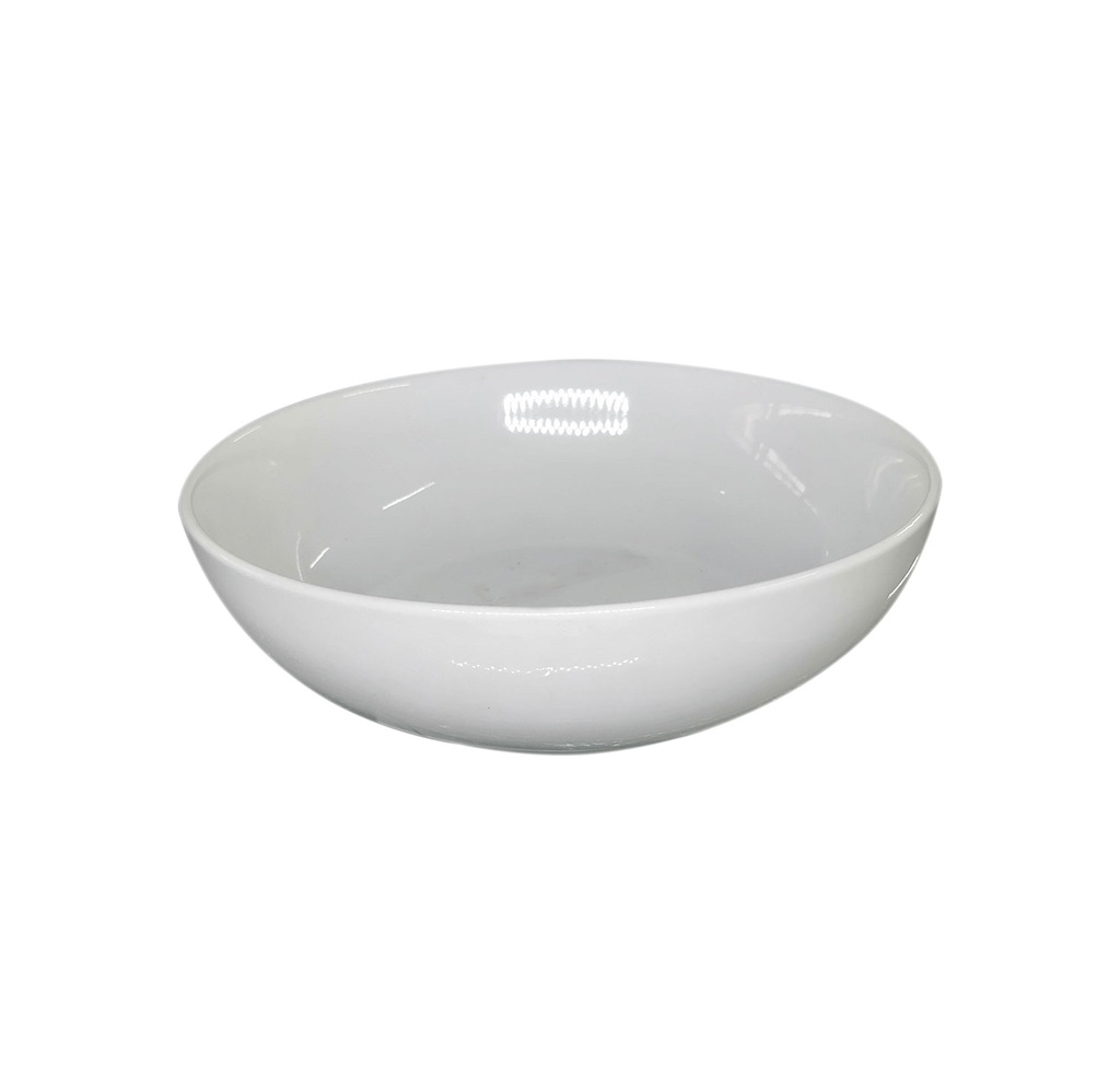 [H521357] plato, cerámica, blanco, 7 pulgadas, hondo redondo