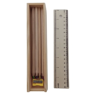 crayones, madera, color natural, 3*4*20.5 set de 12 , colores con sacapuntas en caja con regla