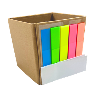 cubo, cartón, color natural, 8*8 centimetros, ecologico con notas adhesivas