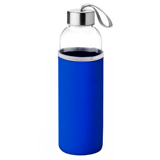 pachones, vidrio, azul reflex, 500 mililitro, con funda de neopreno