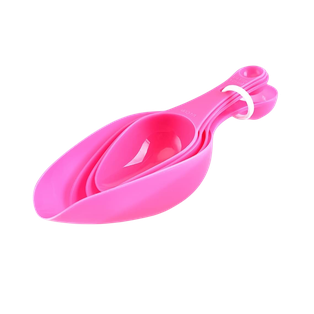 cuchara medidora, plástico, rosado,  ,