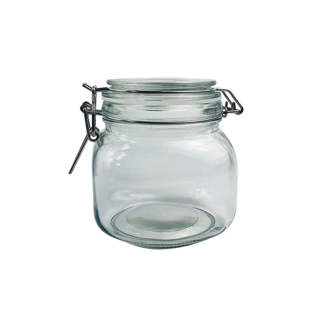 [H511156] frasco, vidrio, transparente, 500 ml hermetico , sello blanco
