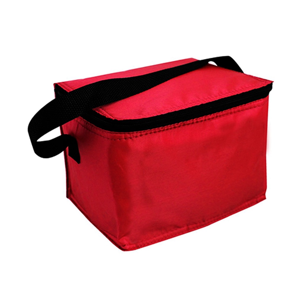 [P251103] lonchera, oxford, rojo, 20*15*15 centimetros, con interior aluminizado