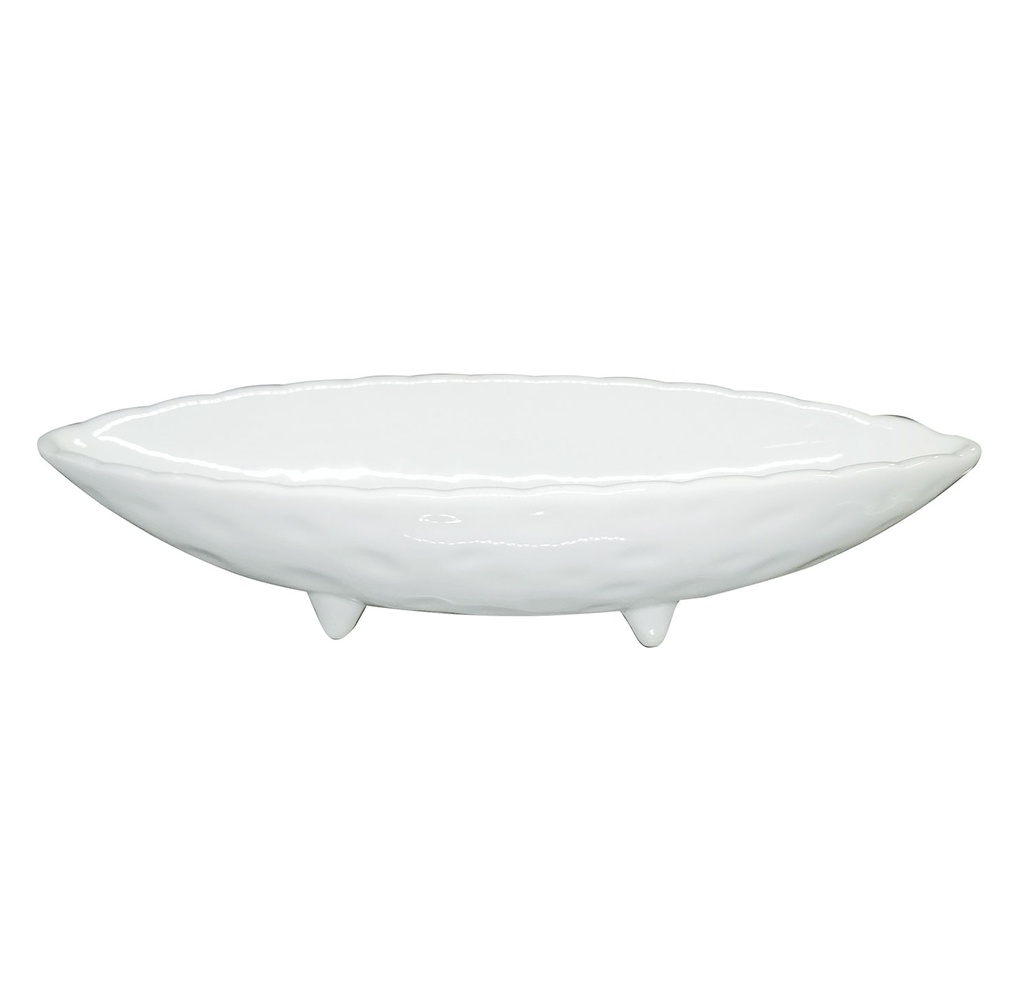 [H532862] plato, cerámica, blanco, ovalado , 12.2