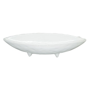 plato, cerámica, blanco, ovalado , 12.2