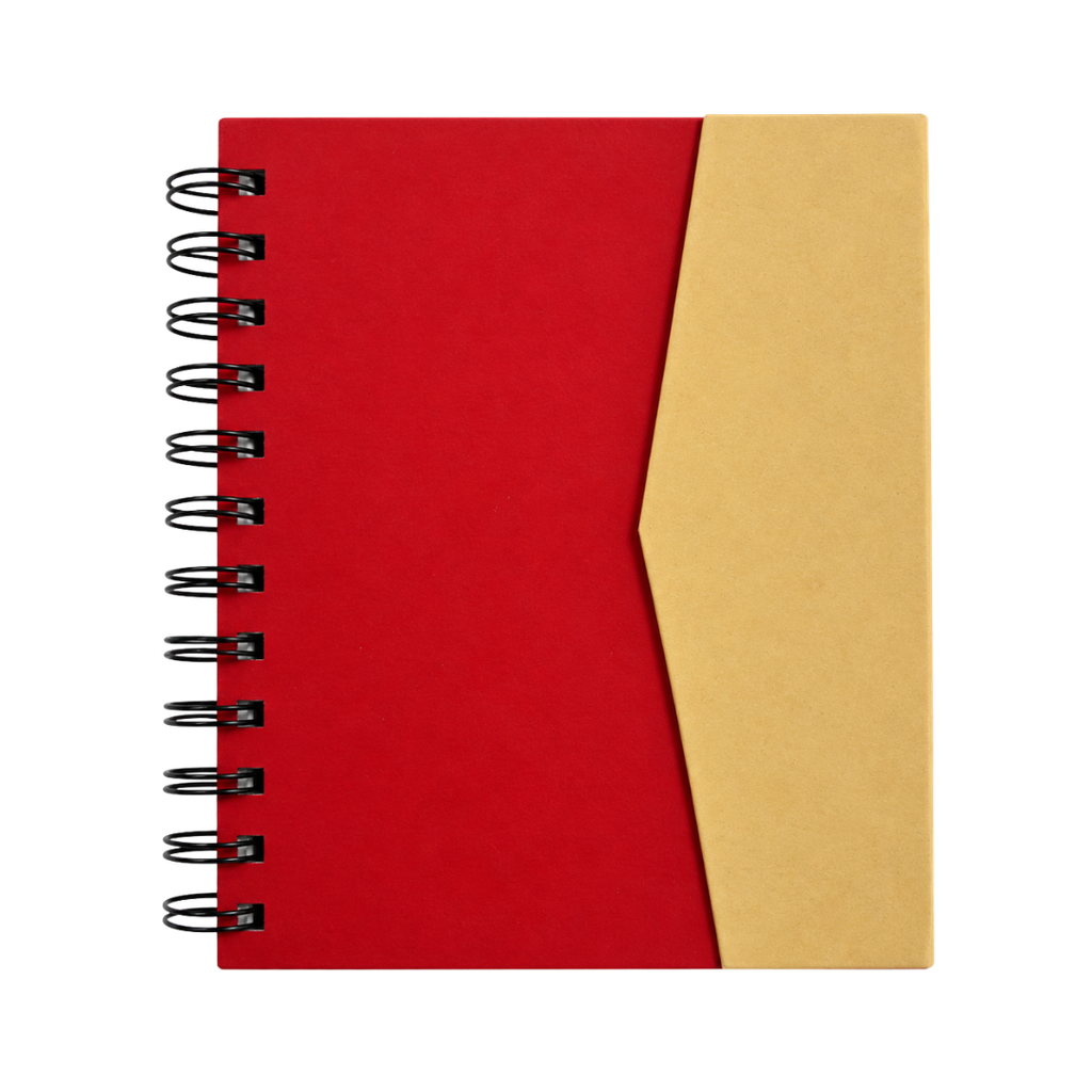 [P280726] libretas, ecologica de carton, rojo, 16*12.5 centimetros, con tapa con iman 70 paginas