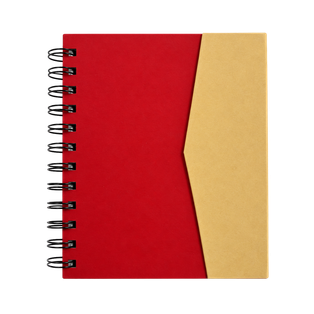 libretas, ecologica de carton, rojo, 16*12.5 centimetros, con tapa con iman 70 paginas