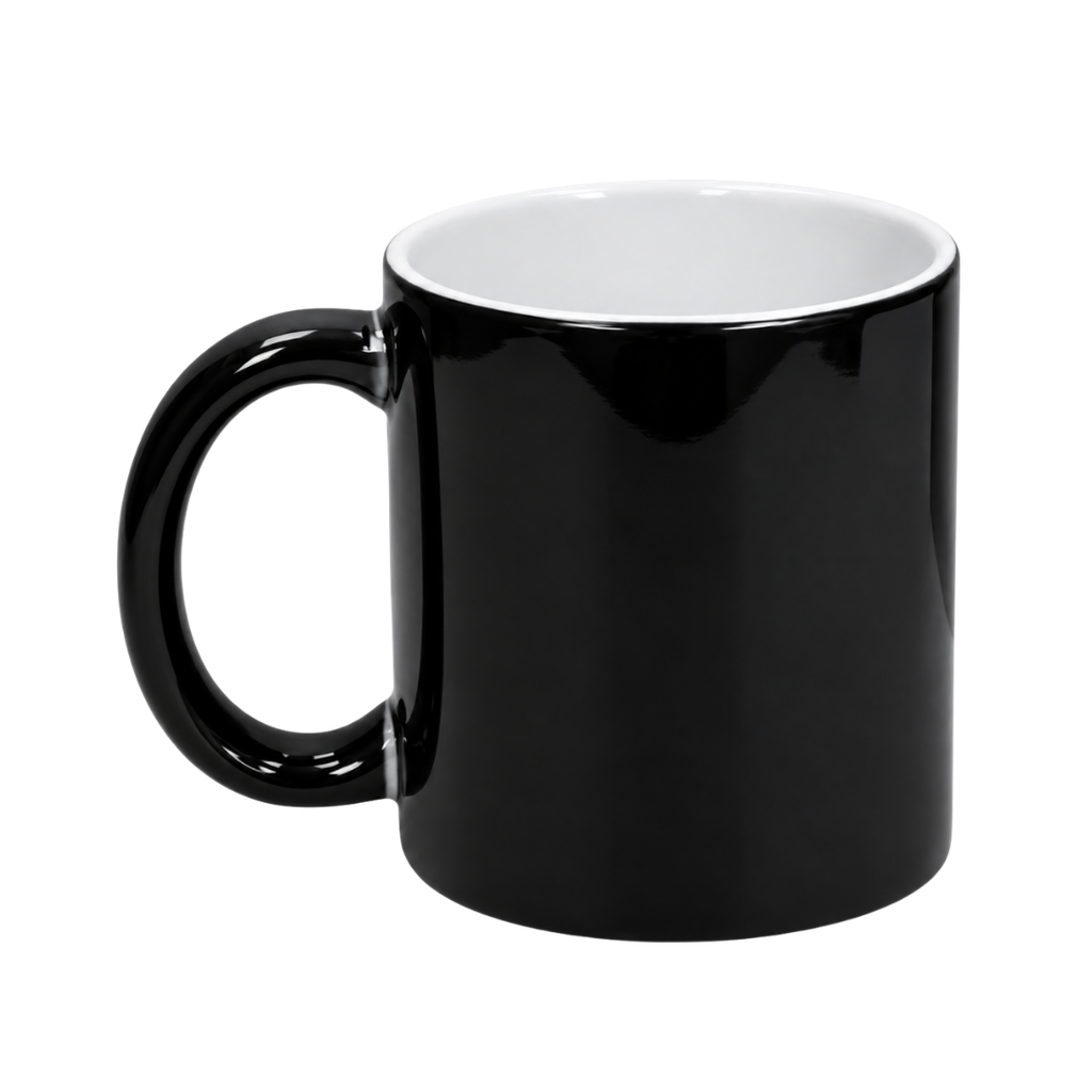[P294092] tazas, cerámica, negro, fondo blanco , para sublimar