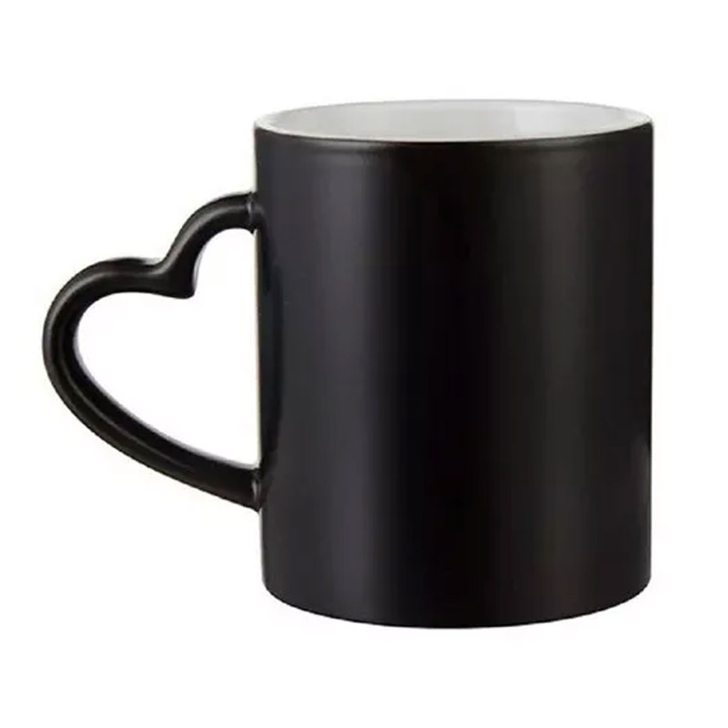 [P294093] tazas, cerámica, negro, con fondo blanco , para sublimar