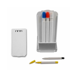 posa celular, plástico, blanco, 6.2*11.8*1.4 centimetros, con marcadores