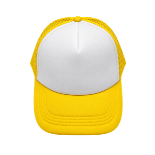 gorras para sublimar, cuerpo de malla, amarillo, cierre plastico ,