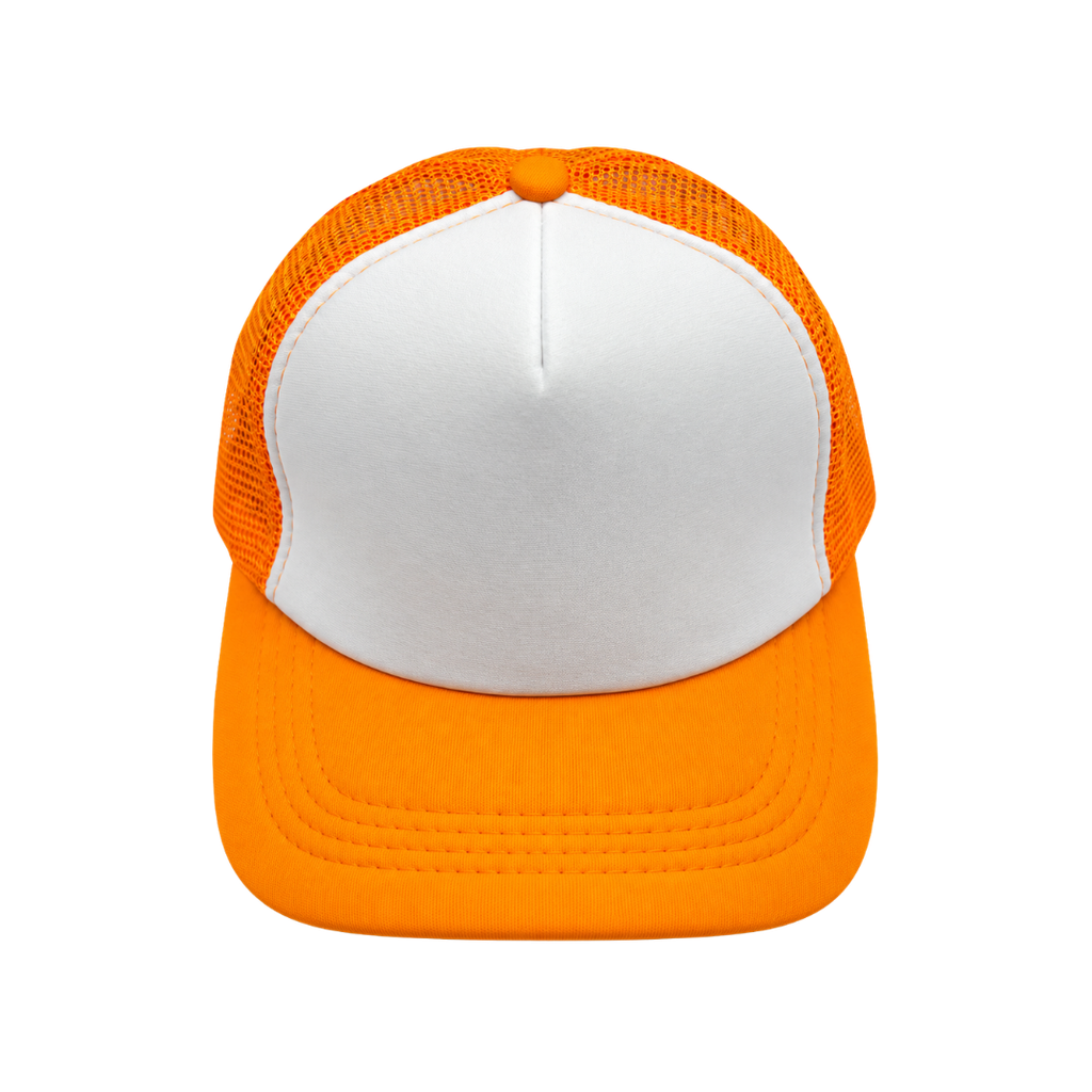 [P285954] gorras para sublimar, cuerpo de malla, anaranjado, cierre plastico ,