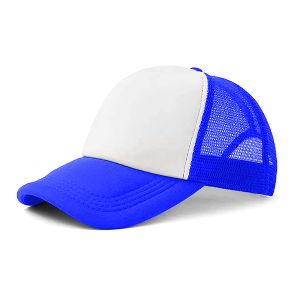 [P294071] gorra, , azul reflex, para sublimar , malla cierre plastico
