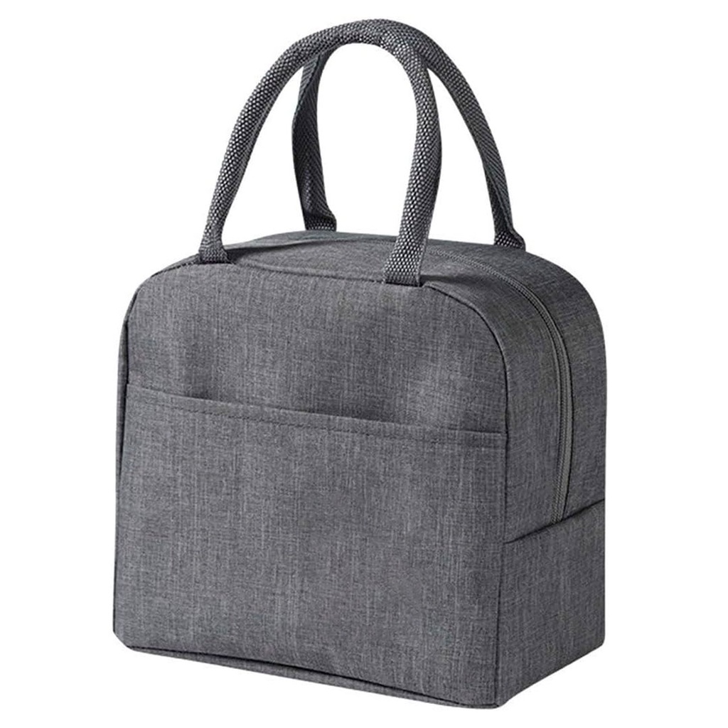 [P251224] lonchera, oxford, gris, 23*14*20 cm ice de , mano interior aluminizado