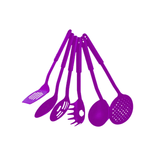 set de utensilios, plástico, morado, 6 pcs , para cocina