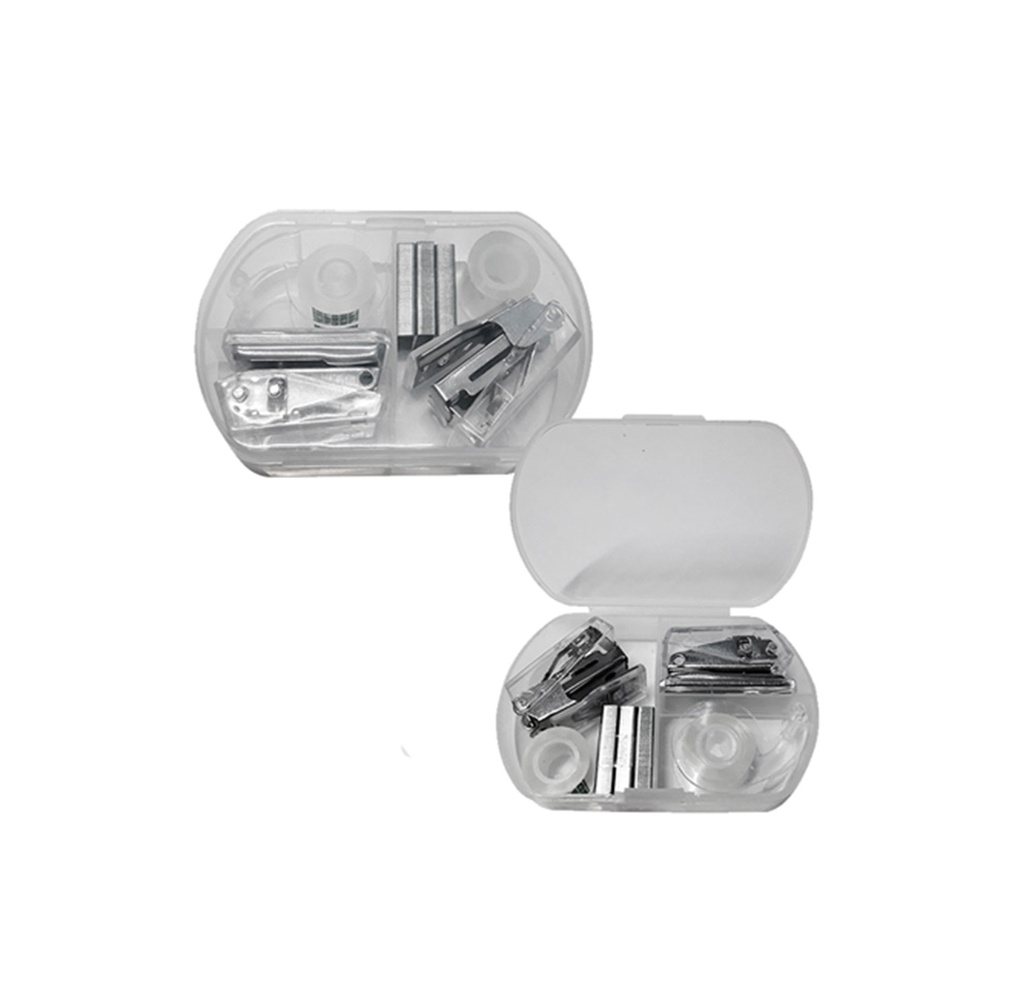 [P280805] set de oficina con dos grapadoras, grapas, tape y dispensador de tape transparente 92*57*20mm