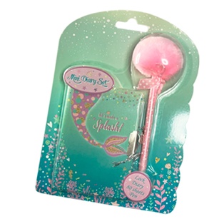 diario, papel, celeste (baby blue), 11*7.5 centimetros, con lapicero