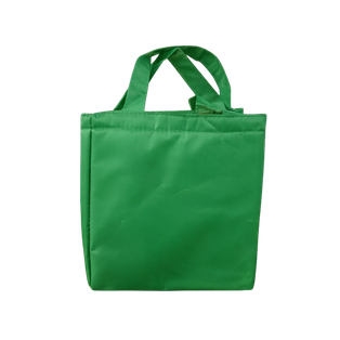 lonchera, tela impermeable, verde, 20*20*13 centimetros, glic con agarrador y cierre