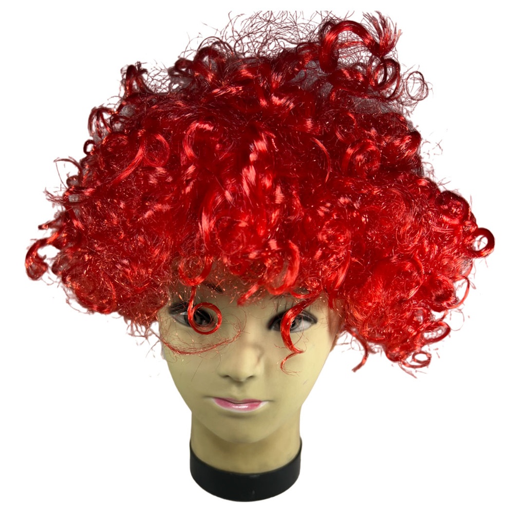 [F420011] peluca colocha de payaso de color