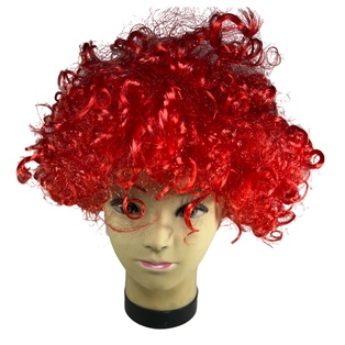 peluca colocha de payaso de color