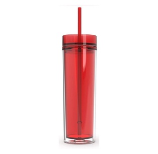 pachon, acrilico, rojo, 16 onzas, doble pared con pajilla,