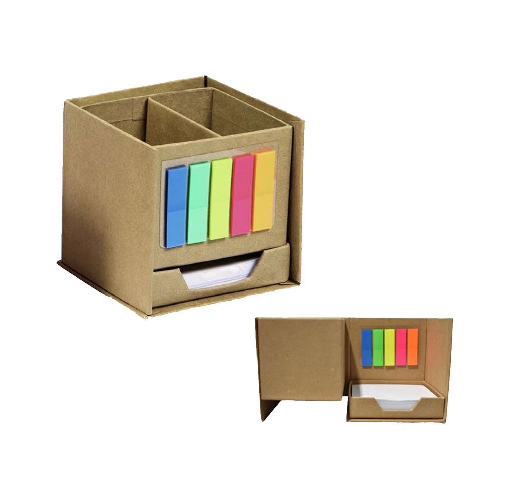 [P284205] cubo, papel, color natural,  nd, con notas blancas y adhesivas