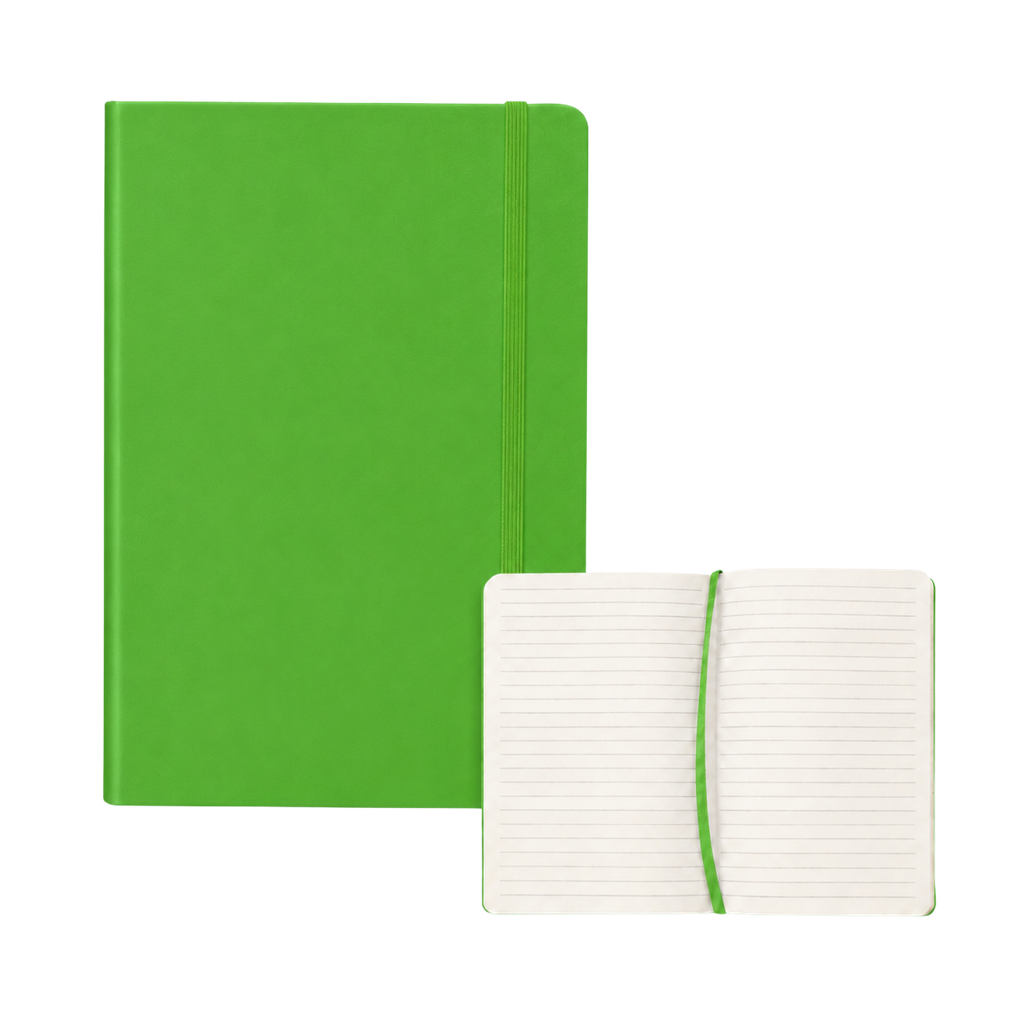 [P250744] LIBRETA, PU, VERDE CLARO, 13.5*20.5 cm, Frem hojas con líneas