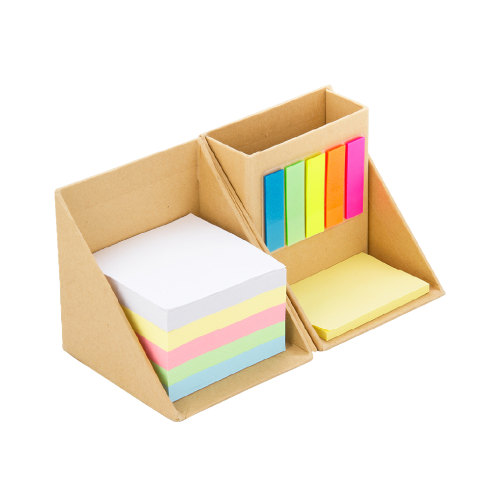 [P260483] cubo, cartón, color natural, 9*9*8.8 centimetros, ecologico con notas adhesivas