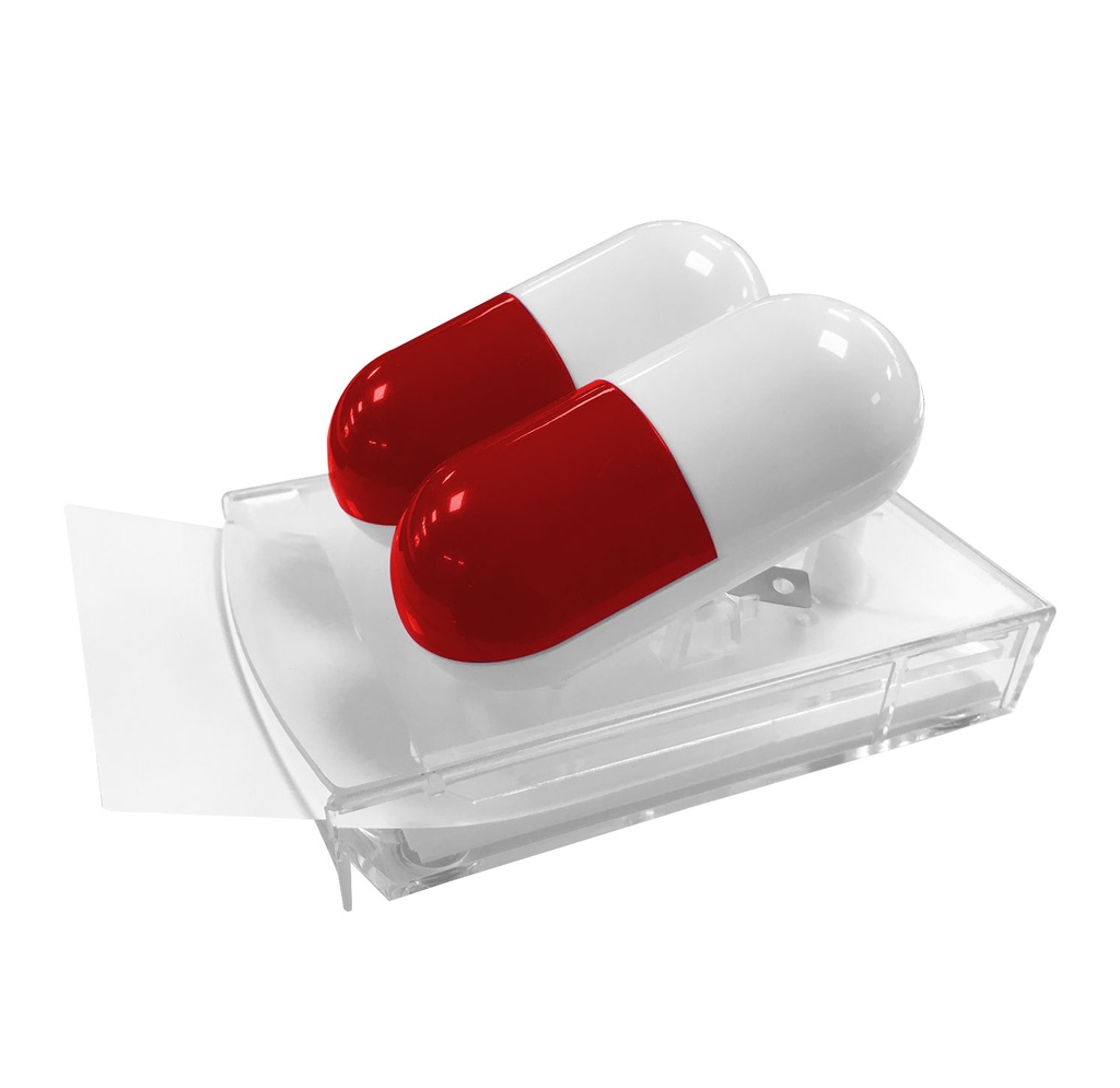 [P240689] organizador de escritorio, plástico, rojo,  nd, capsula, clips y notas adhesivas
