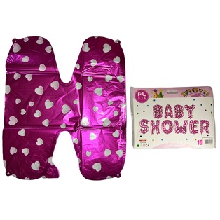 globo, aluminizado, rosado, 16 pulgadas, tipo banner baby shower