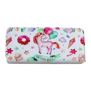 billetera unicornios de pu,  18.5*9.8cm